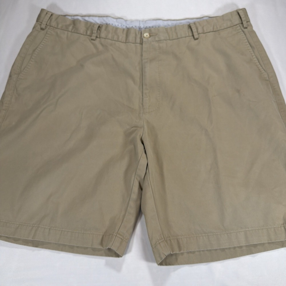 Peter Millar Men's‎ Size 42 Beige Chino Shorts Flat Front Cotton 9" Inseam 42